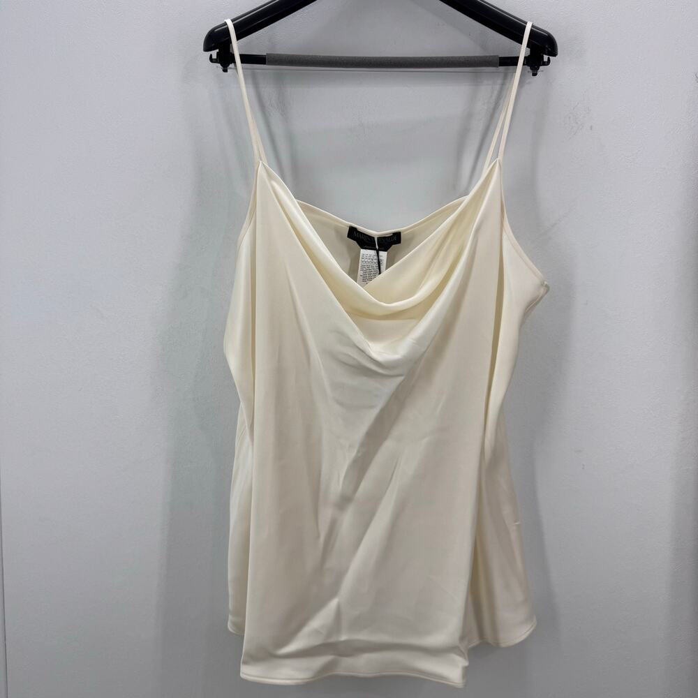 NWT Marina Rinaldi Cowlneck Cami Top US 24 White Neutral Minimalist Old Money
